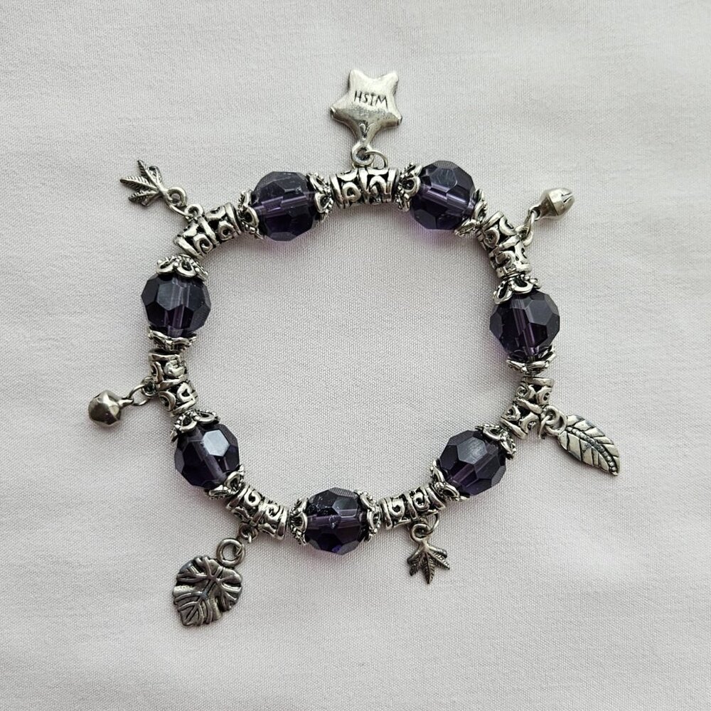 Silver & Purple Stretch Bracelet